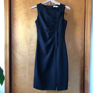 Calvin Klein Ruffled Little Black Dress Size 2